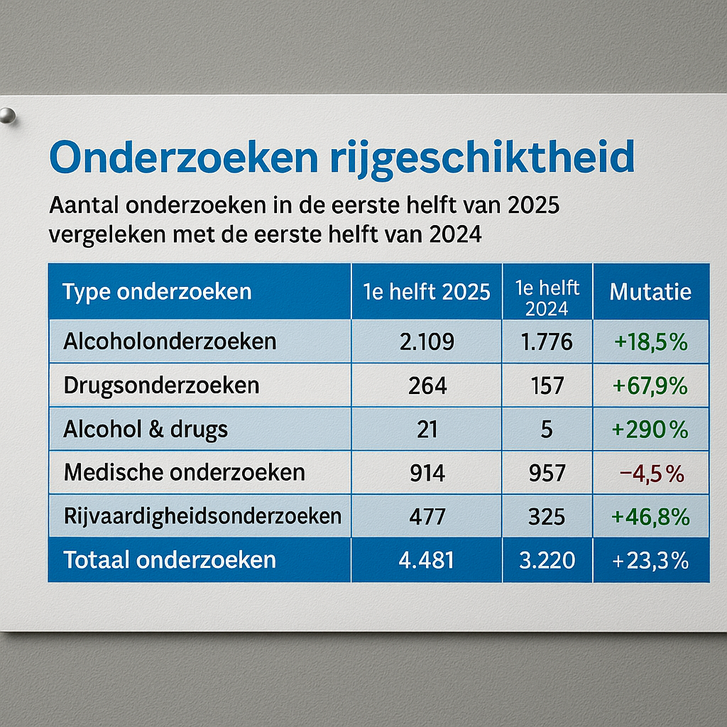 Onderzoeken rijgeschiktheid in 2025