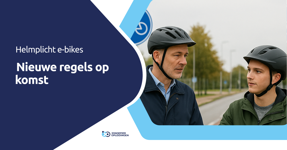 Jongere op een e-bike met helm, symbool voor nieuwe helmplicht en verkeersveiligheid
